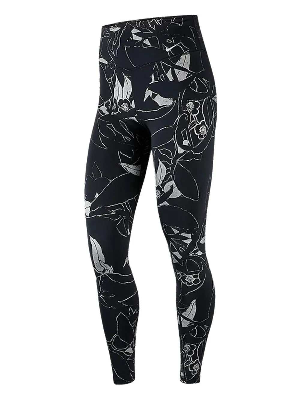 Nike Winter Flower Print Leggings In Black