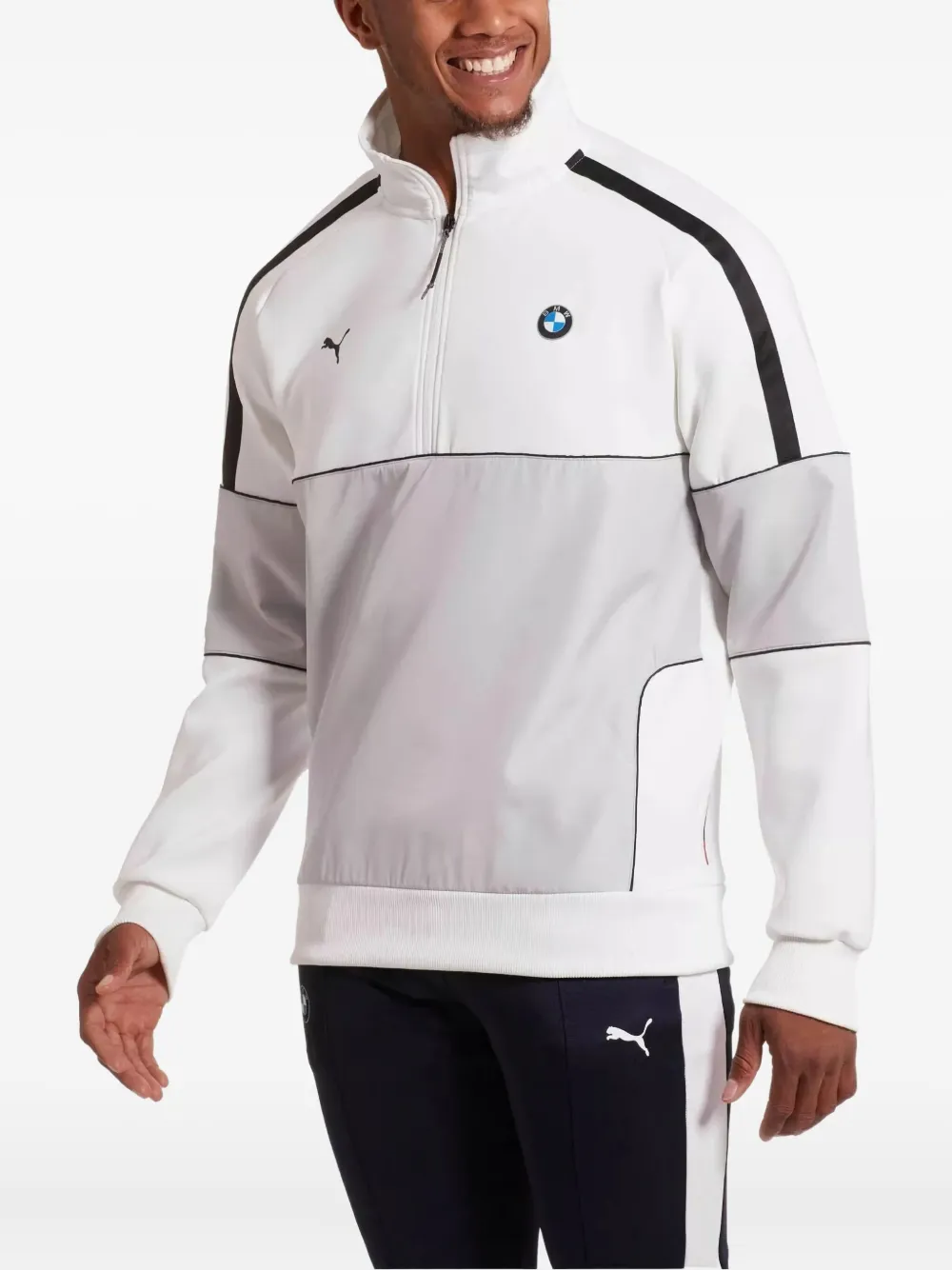 PUMA Motorsport sweater met halve rits - Wit