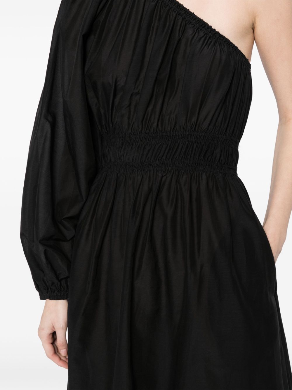 Shop Matteau Single-sleeve Maxi Dress In Black