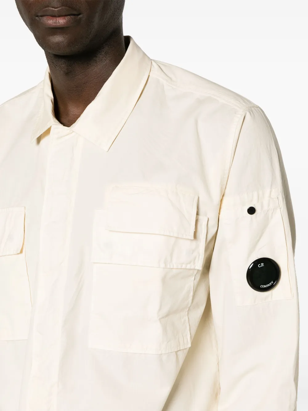 C.P. Company Katoenen overhemd met lens-detail Beige
