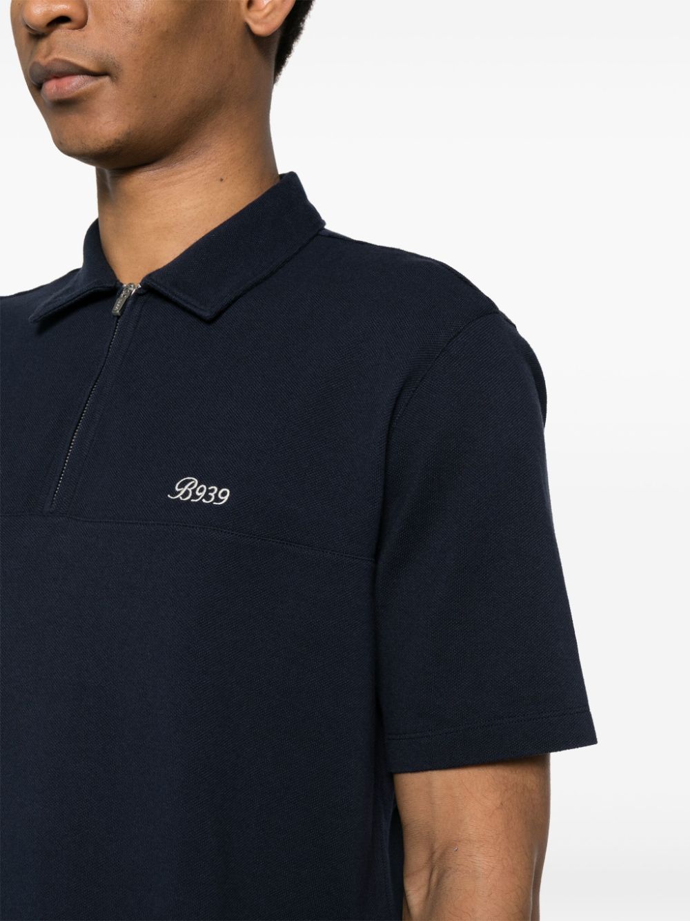 Shop Boggi Milano Embroidered-logo Polo Shirt In Blue
