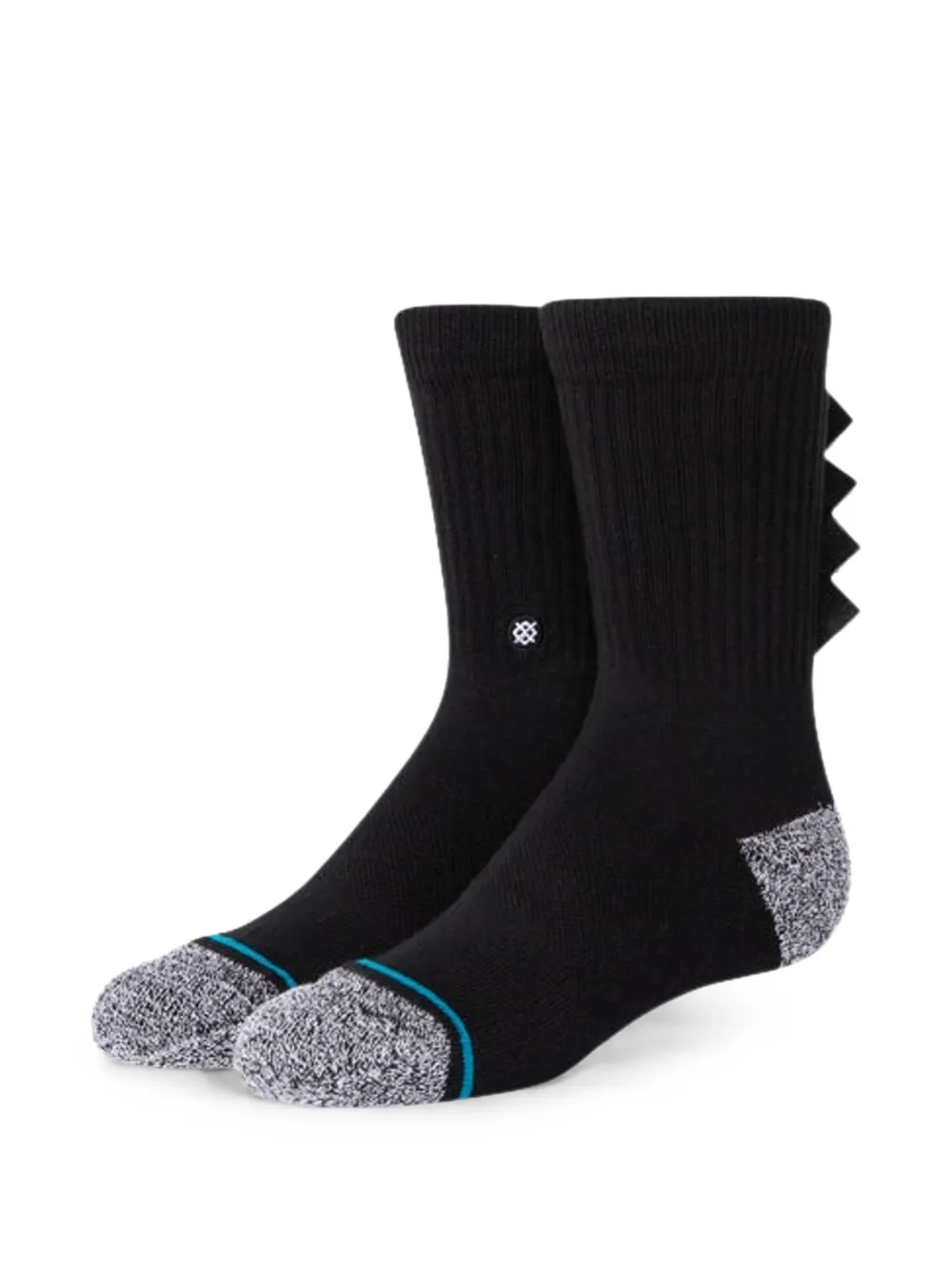 Stance Geribbelde sokken met dinosaurus-spikes Zwart