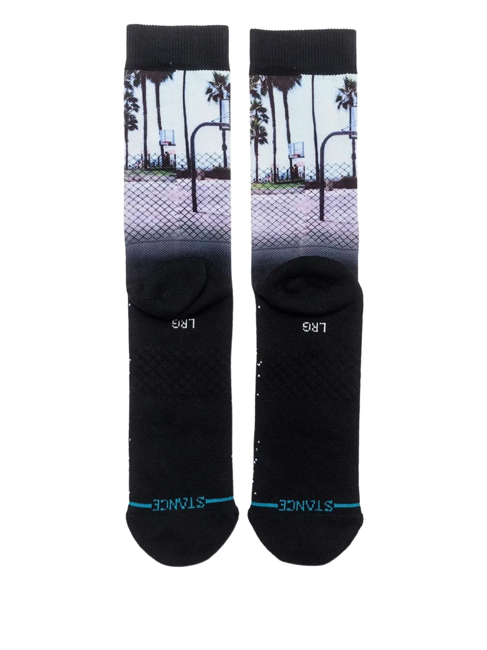 Stance Basketball-print Crew Socks In Black