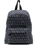 Valentino Garavani monogram-pattern zipped backpack - Blue