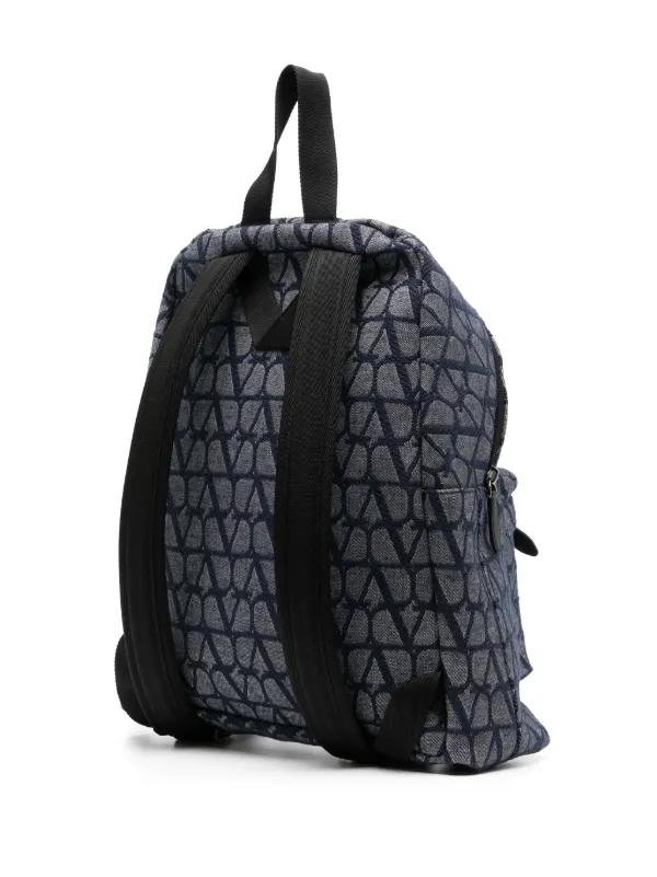 Valentino Garavani monogram-pattern Zipped Backpack | Blue