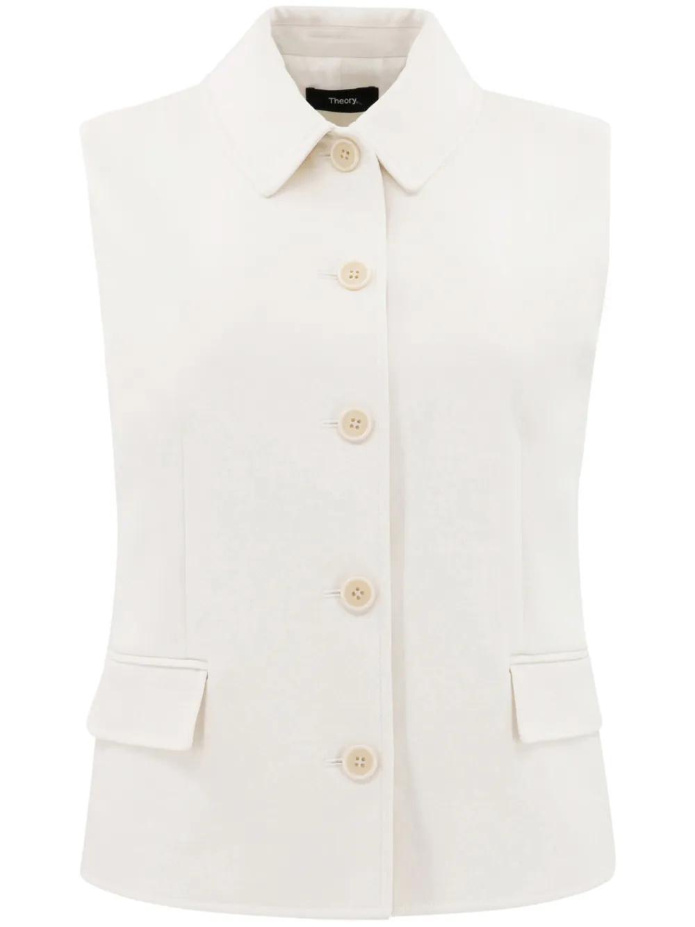 Theory Button-up gilet Beige