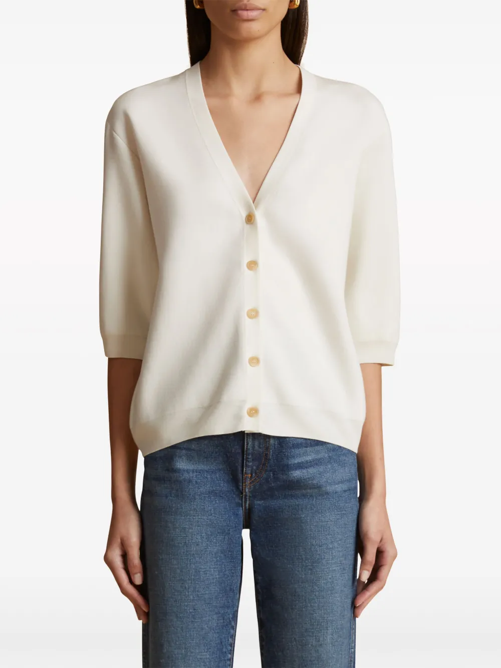 Khaite Dianna Short-sleeve Cardigan