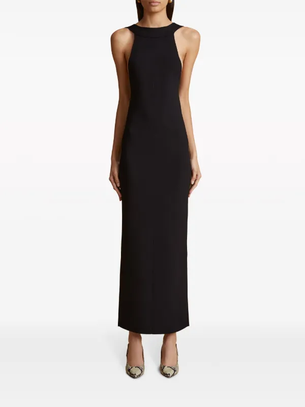 khaite open back dress Khaite Iryl Open-Back Midi Dress - White