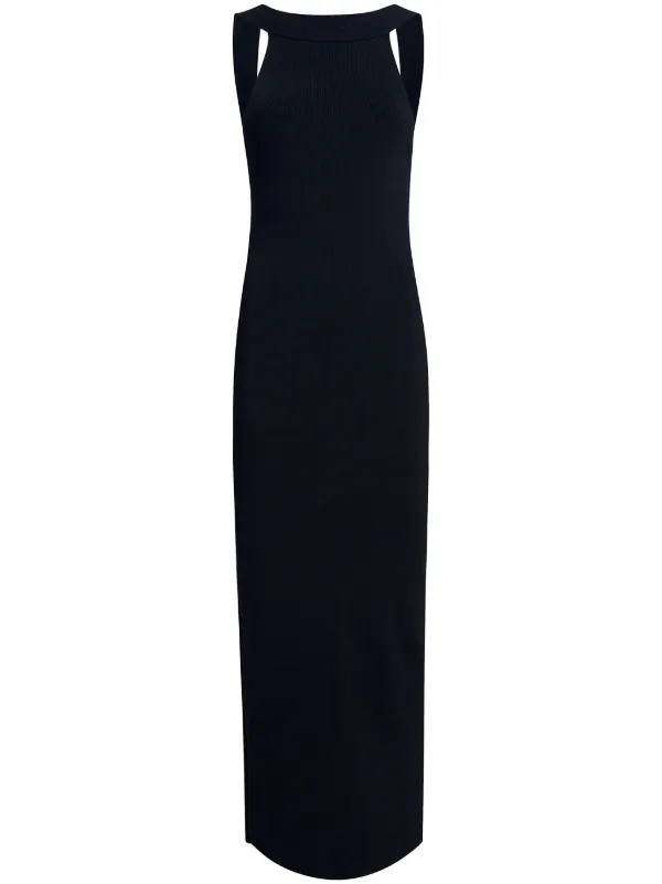 khaite open back dress KHAITE Media Dress in Black - Black Designer Dress