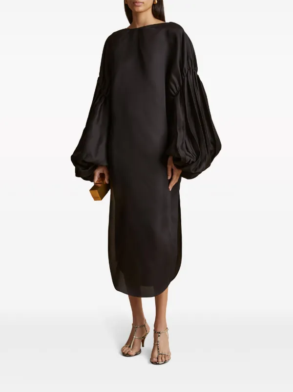 KHAITE Zelma Silk Maxi Dress | Black | FARFETCH