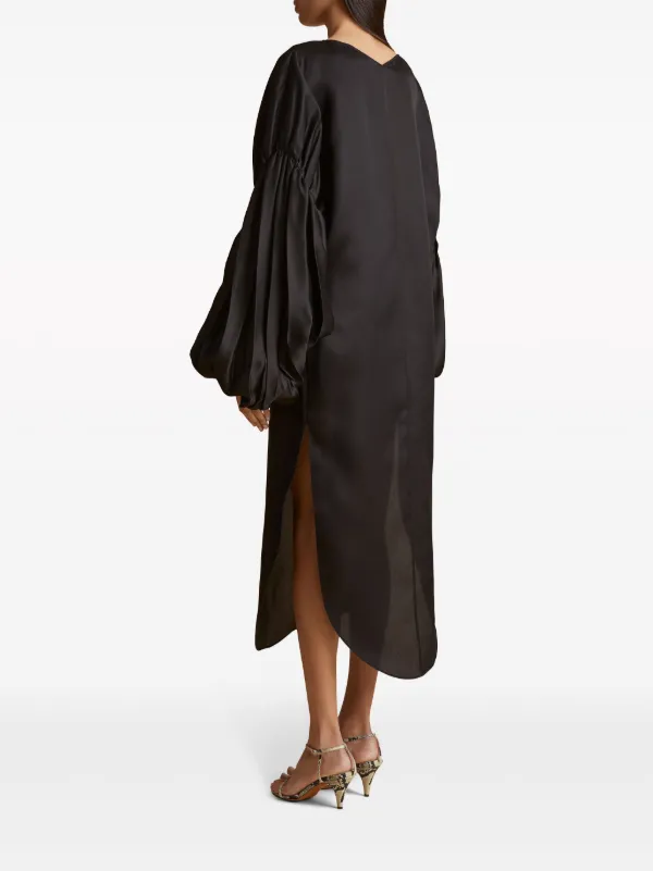 KHAITE Zelma Silk Maxi Dress | Black | FARFETCH