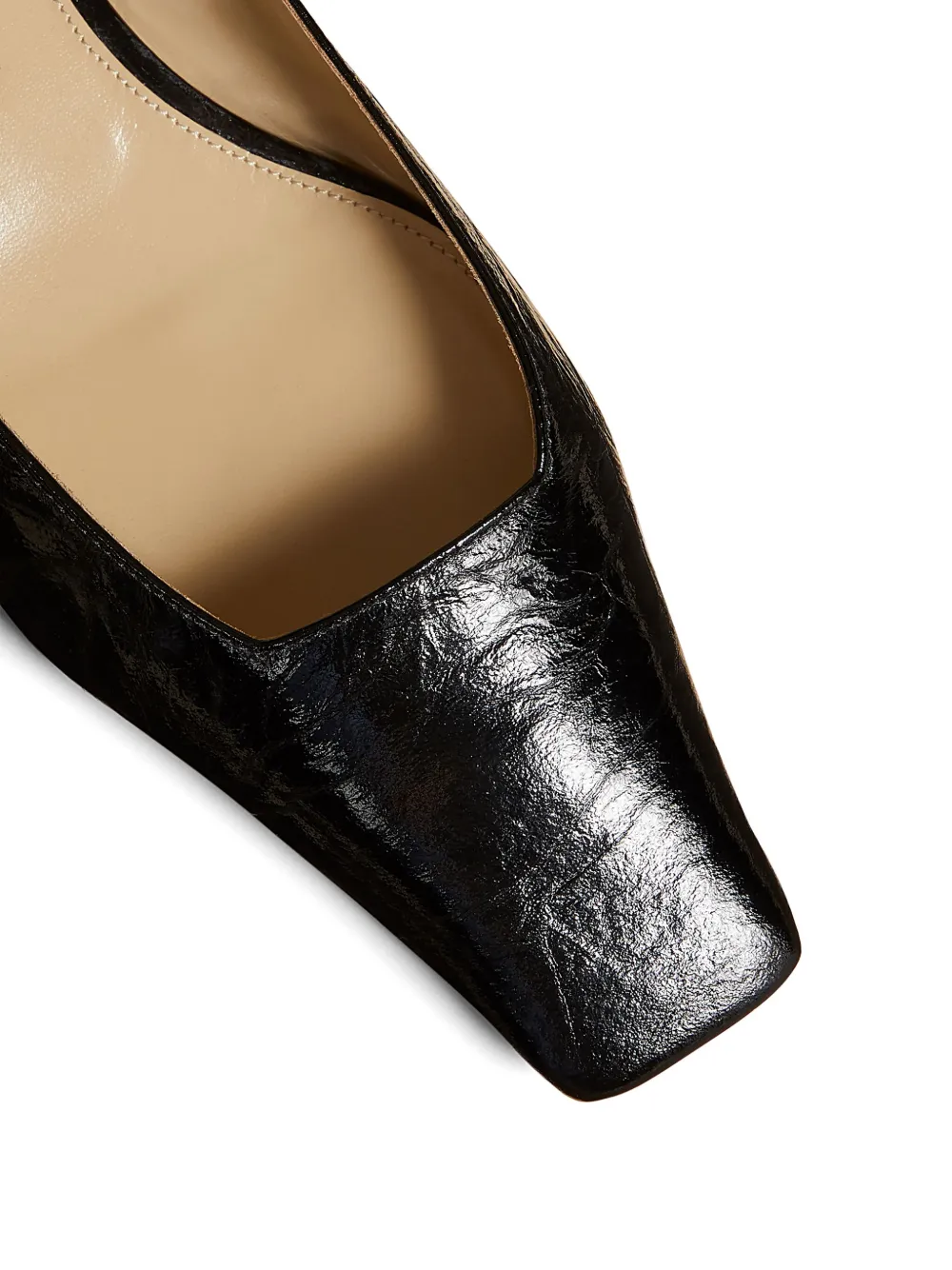 Shop Khaite The Colin Leather Slingback Flats In Black