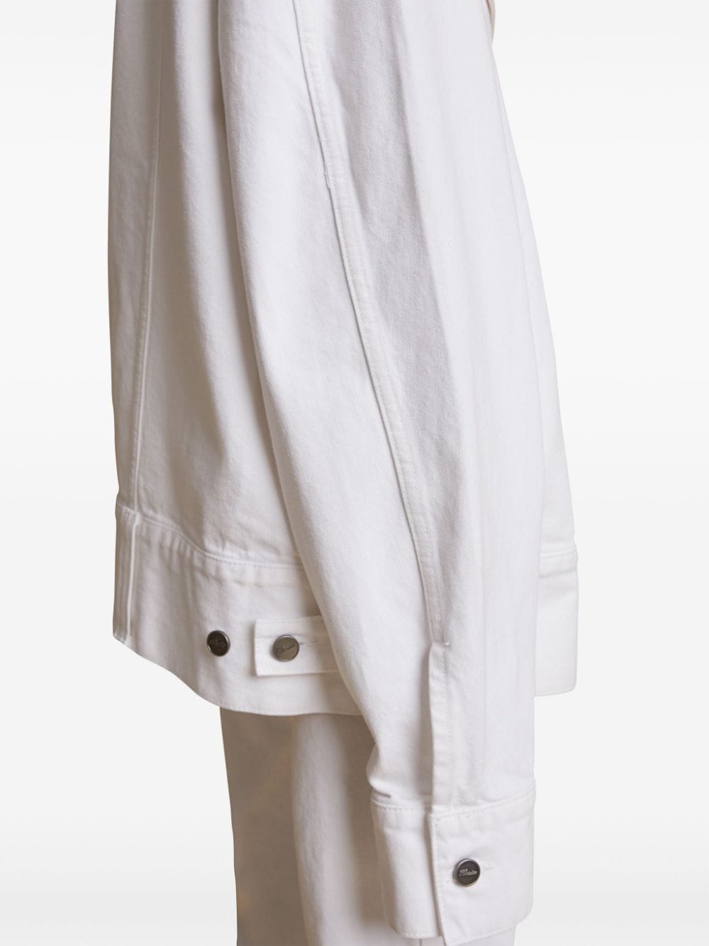 Shop Khaite Rizzo Panelled Denim Jacket In White