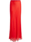 KHAITE The Mauva silk maxi skirt - Red