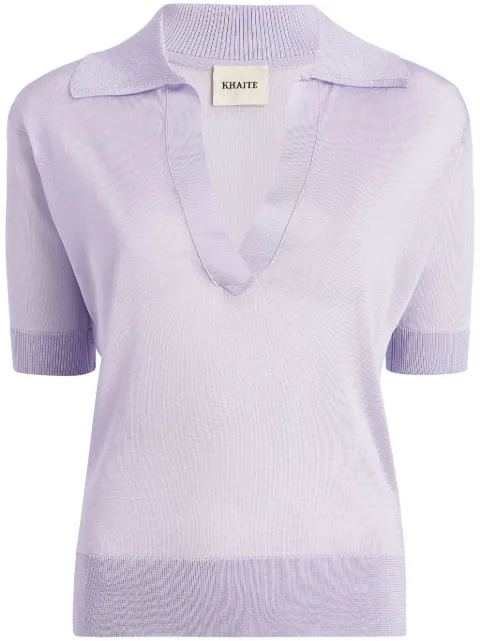 KHAITE The Julita V-neck polo top