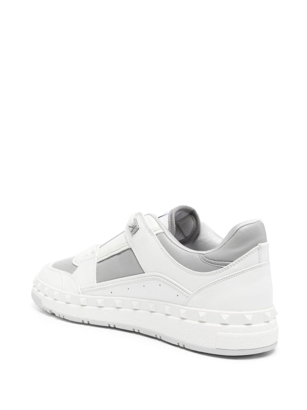 Shop Valentino Freedots Panelled Rockstud-detail Sneakers In White