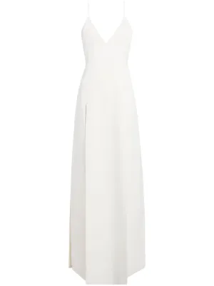 khaite white sequin dress $3200 Khaite Women's White Leibel Sequin Midi Mesh Panel Dress Size 6
