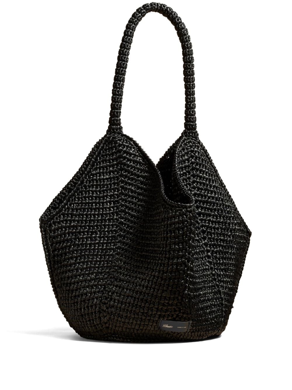 Shop Khaite Medium Lotus Raffia Tote Bag In Black
