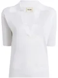 KHAITE The Julita V-neck polo top - White