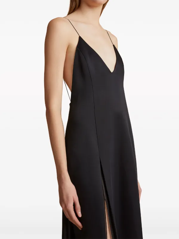KHAITE The Nonya Sleeveless Maxi Dress | Black | FARFETCH