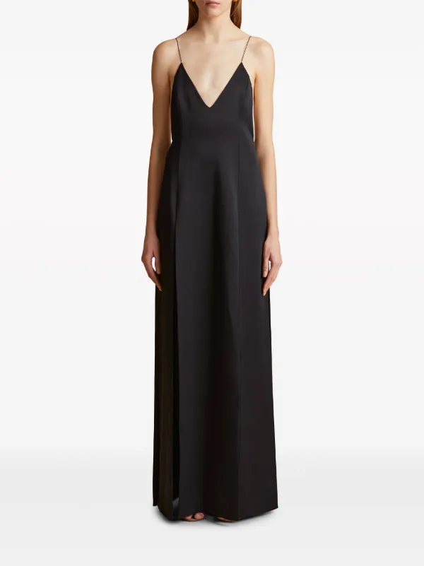 KHAITE The Nonya Sleeveless Maxi Dress | Black | FARFETCH