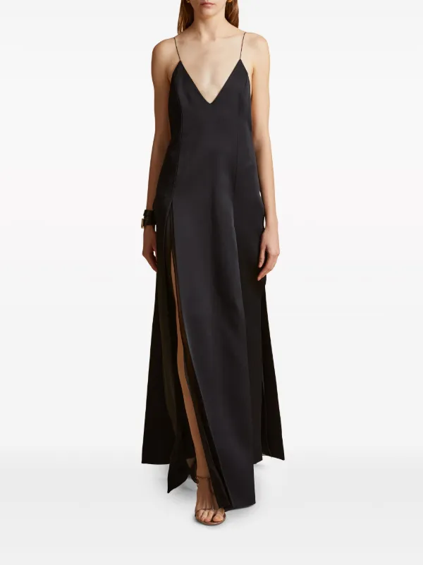 KHAITE The Nonya Sleeveless Maxi Dress | Black | FARFETCH