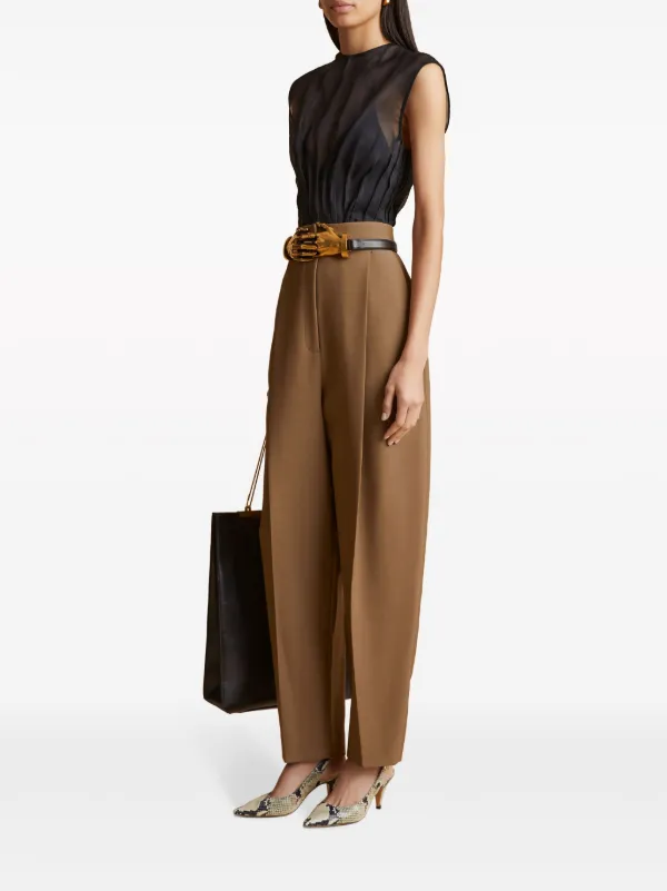 Khaite タニエルハイウエストシンス 1032916010 010 KHAITE The Westin Sleeveless Silk Top | Black | FARFETCH