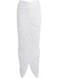 KHAITE Laure ruched silk skirt - White