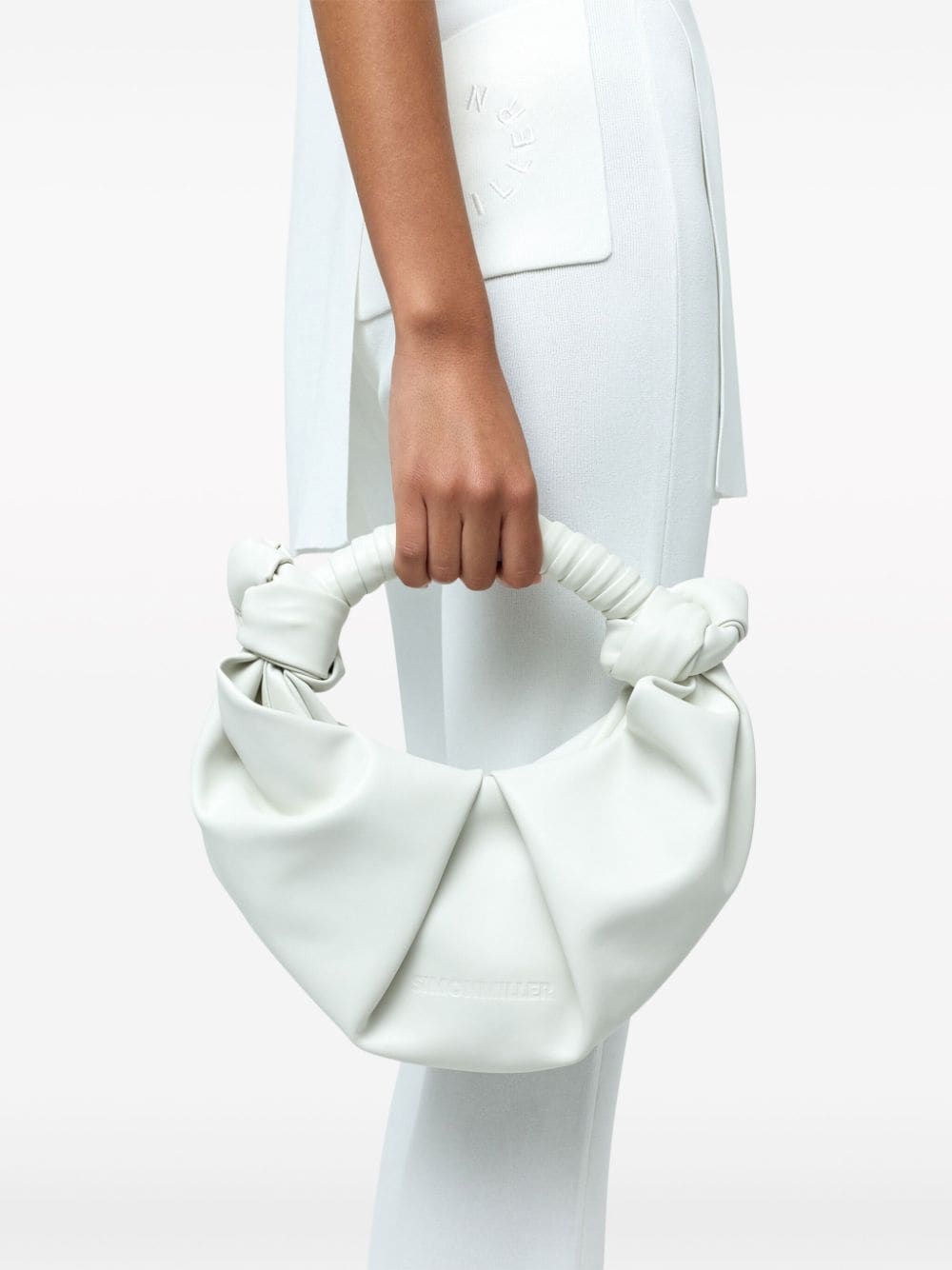 Shop Simon Miller Lopsy Ruched Shoulder Bag In White