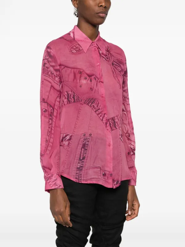 Blumarine ピンク・ストライプトップ