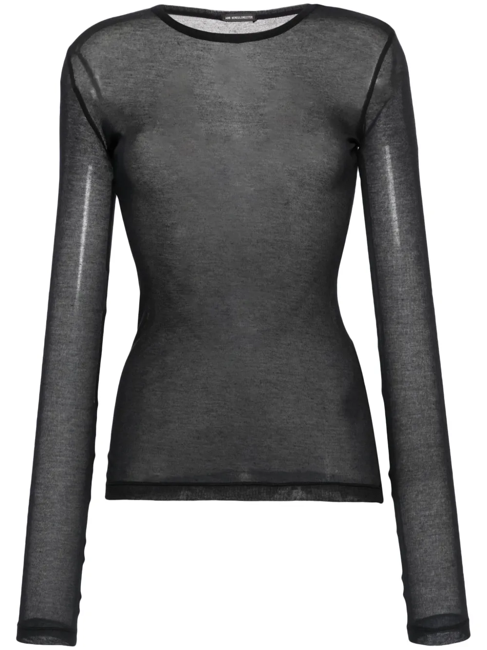 Ann Demeulemeester Semi-sheer Long-sleeve T-shirt In Black