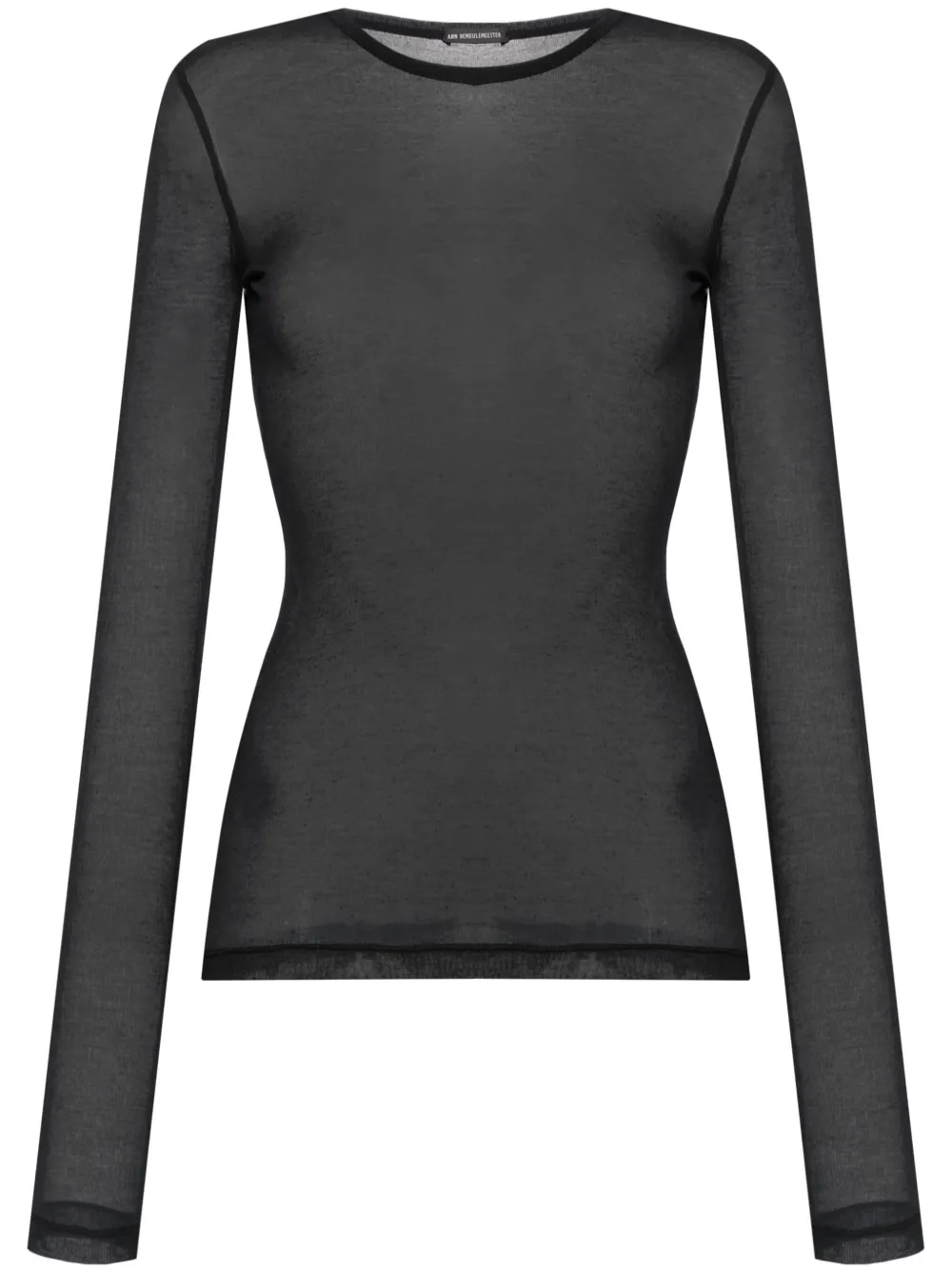 Ann Demeulemeester semi-sheer long-sleeve T-shirt | Black | Image 1