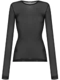 Ann Demeulemeester semi-sheer long-sleeve T-shirt - Black
