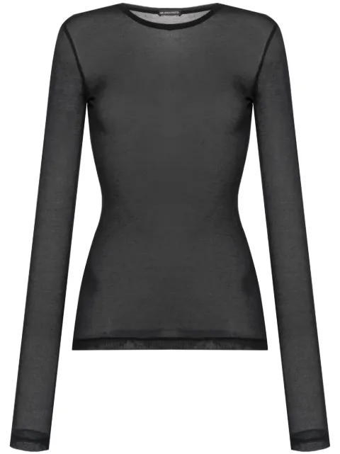 Ann Demeulemeester semi-sheer long-sleeve T-shirt