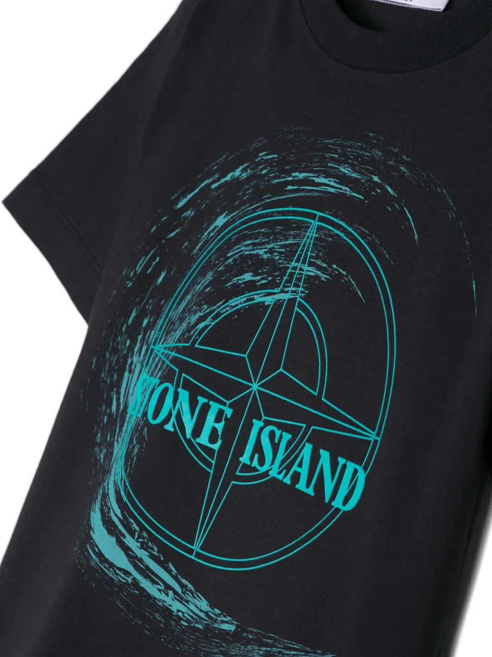 Stone Island Junior Katoenen T-shirt met logopatch Blauw