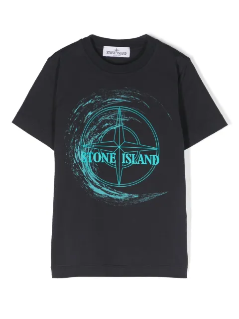 Stone Island Junior logo-patch cotton T-shirt