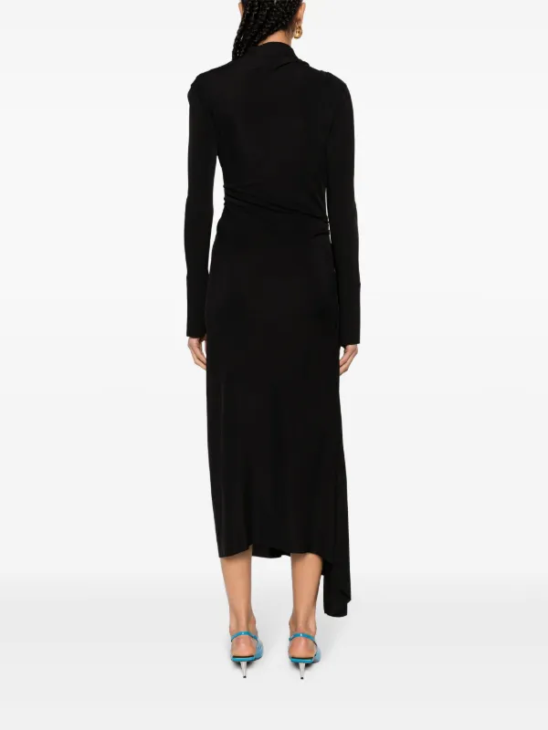 【Victoria Beckham】ニットVネック maxiドレス MANGO Mango x Victoria Beckham - Knitted Dress With Draped
