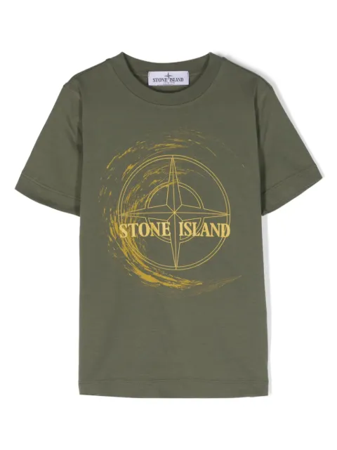 Stone Island Junior تيشيرت قطن بشارة شعار الماركة