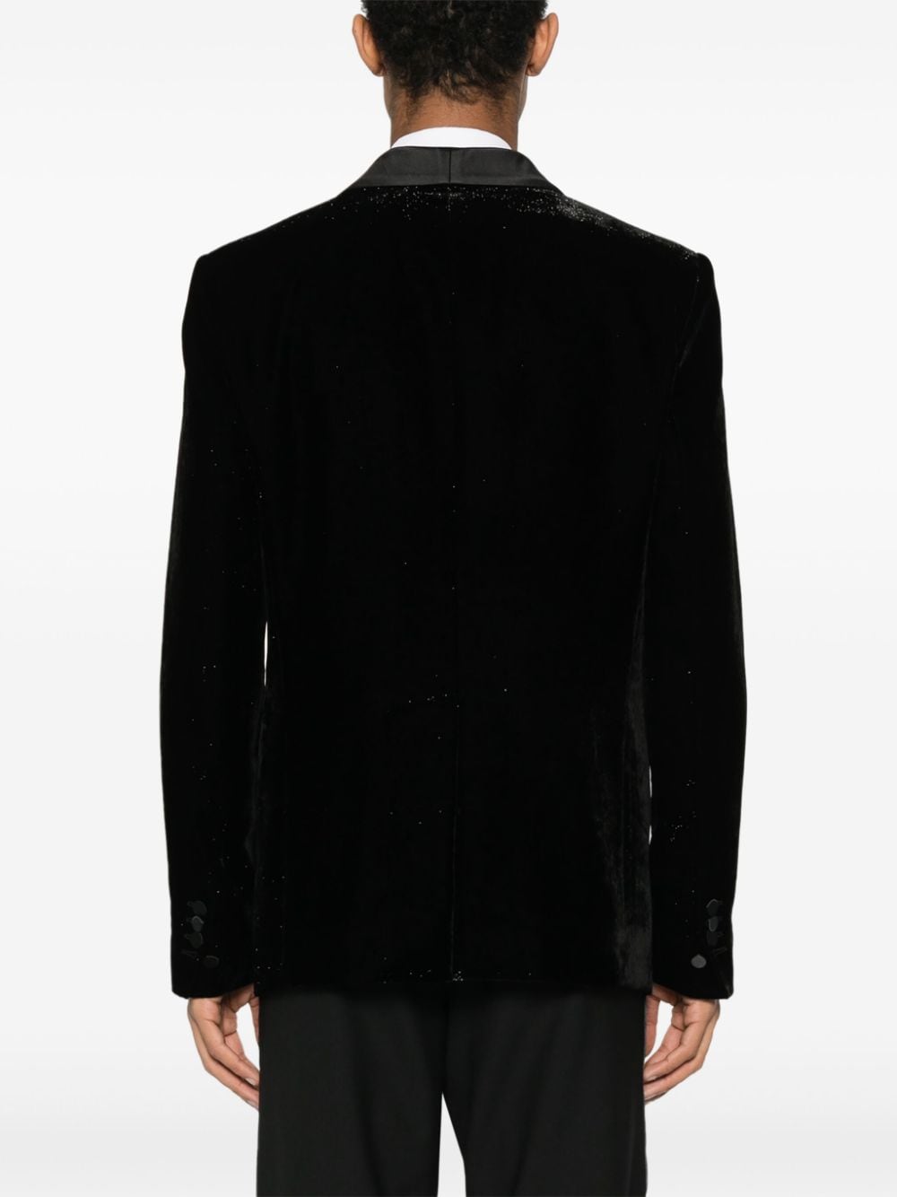 Shop Dsquared2 Velvet Single-breasted Blazer In Black