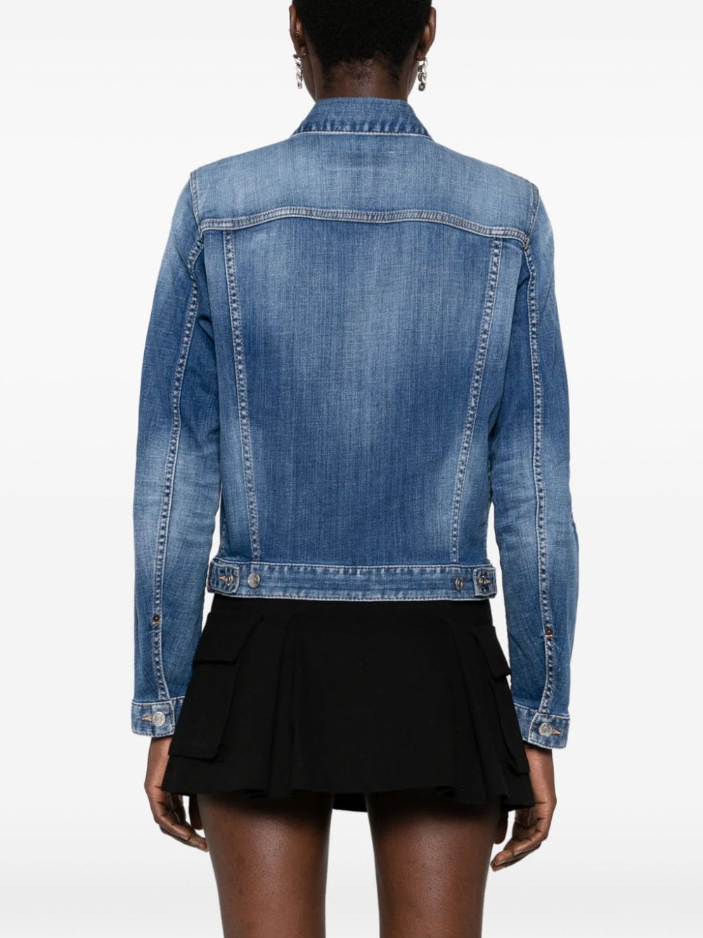 Shop Dsquared2 Mid-wash Denim Jacket In Blue