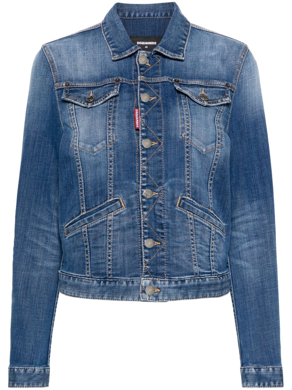 Shop Dsquared2 Mid-wash Denim Jacket In Blue