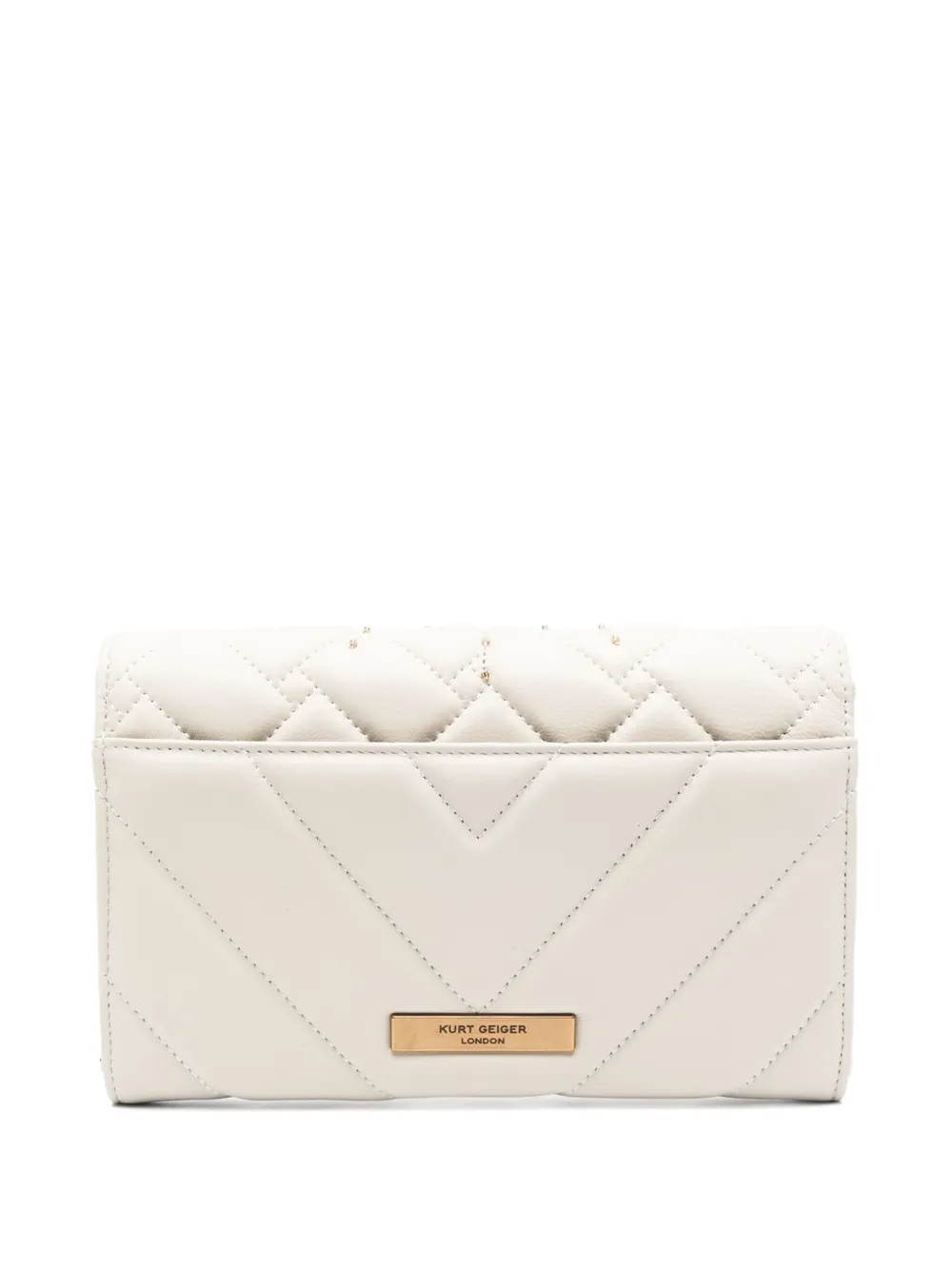 Kurt Geiger London Kensington leren portemonnee met ketting - Beige