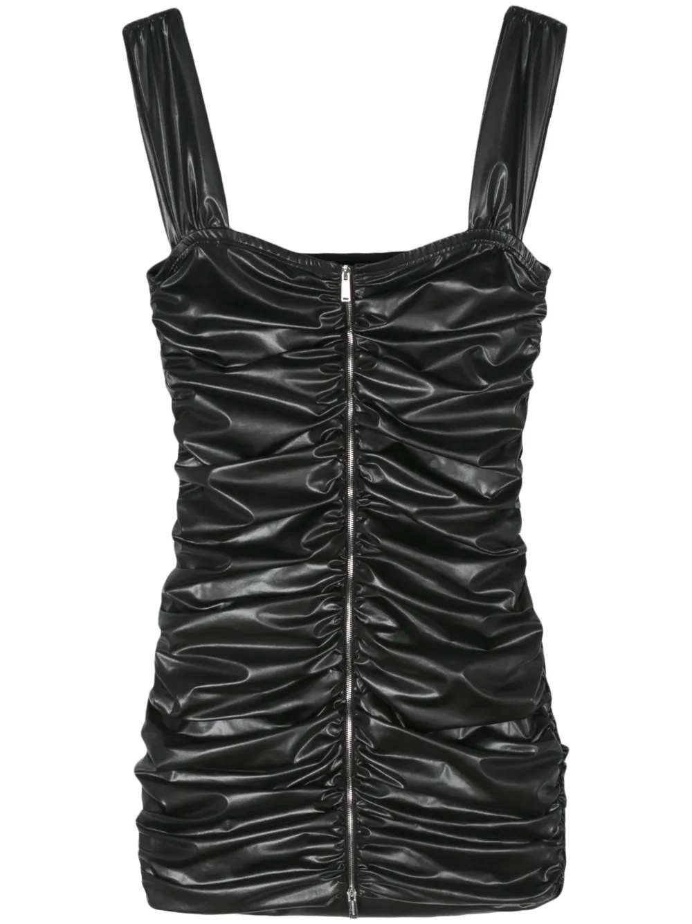 Dsquared2 Gathered Draped Mini Dress In Black