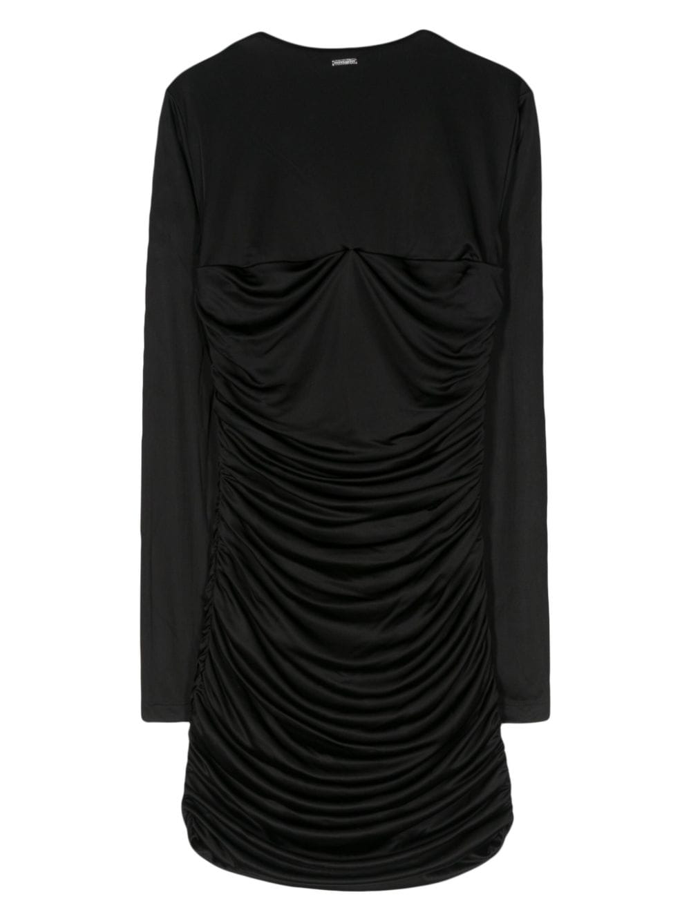 Shop Dsquared2 Draped Longsleeved Mini Dress In Black