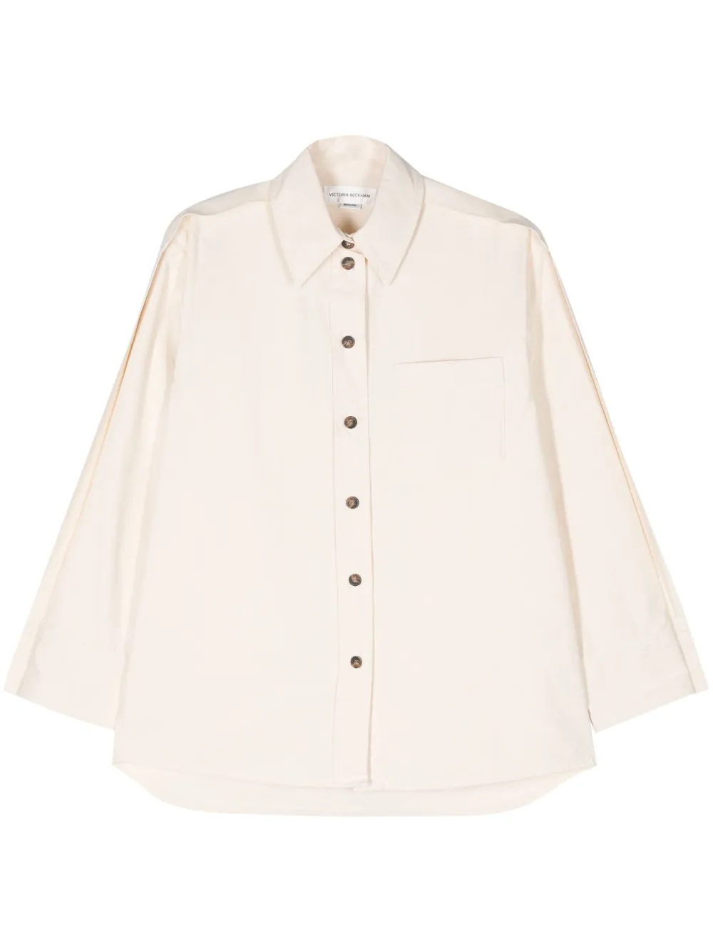Victoria Beckham Overhemd met geplooid detail Beige