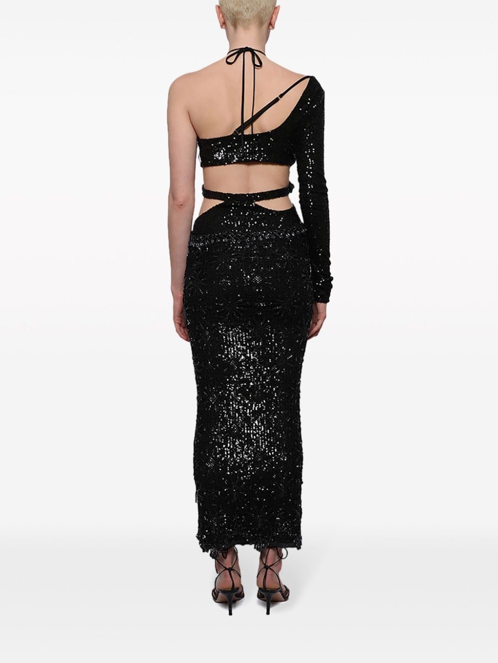 Shop Roberta Einer Banu Sequin-embellished Dress In Black