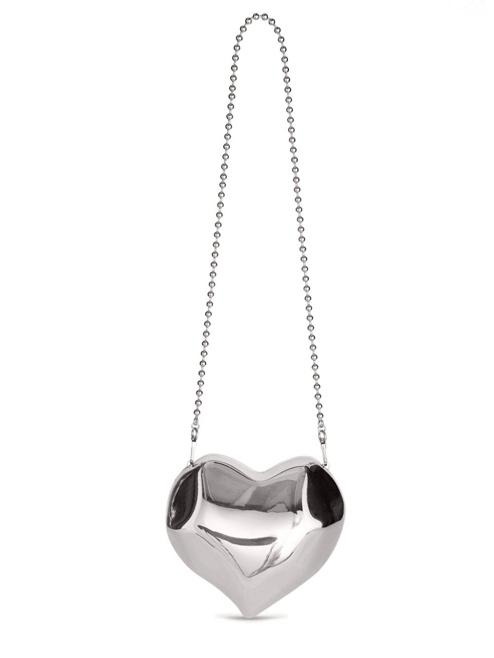 Shop Simon Miller Molded Heart Metallic Shoulder Bag In Silver