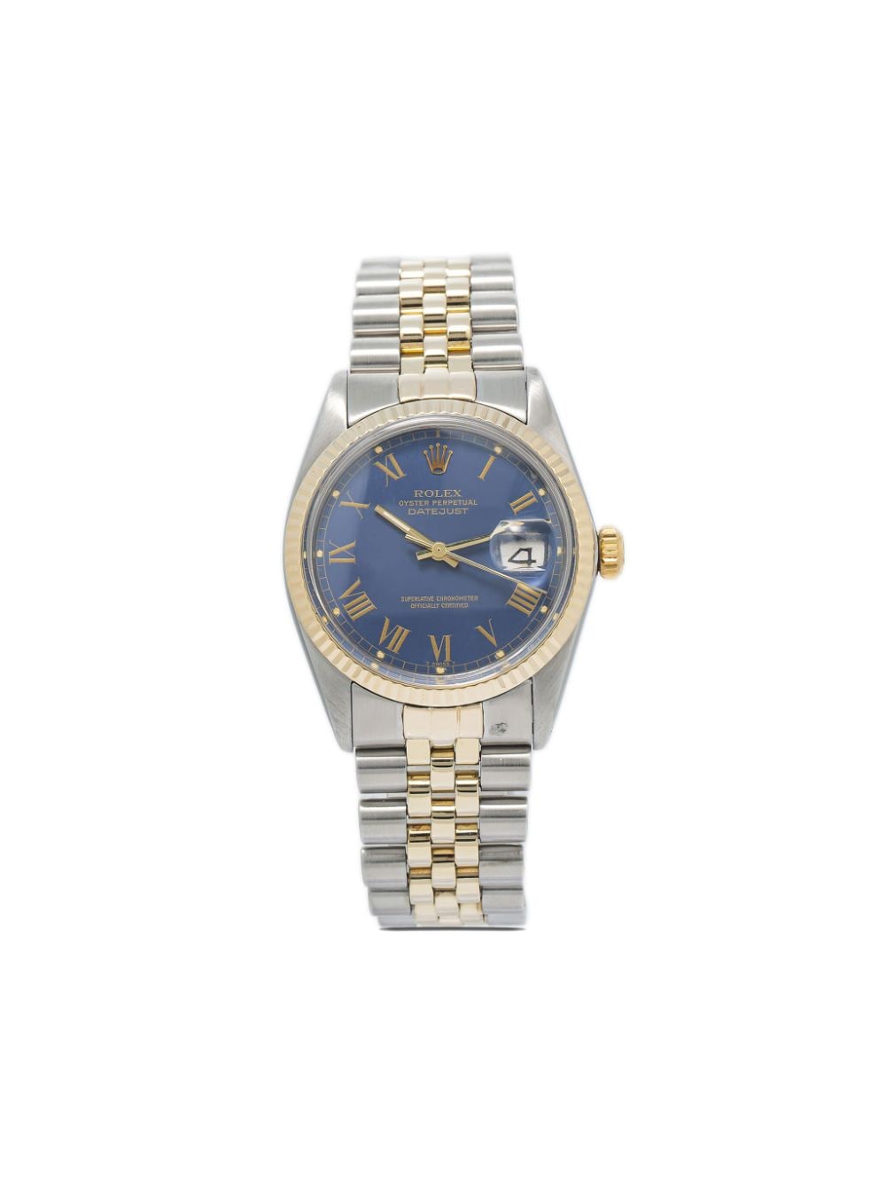 Pre-owned Rolex  Datejust 36mm In Blue