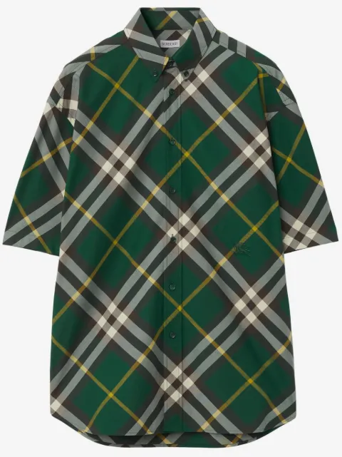 Burberry logo-embroidered plaid shirt
