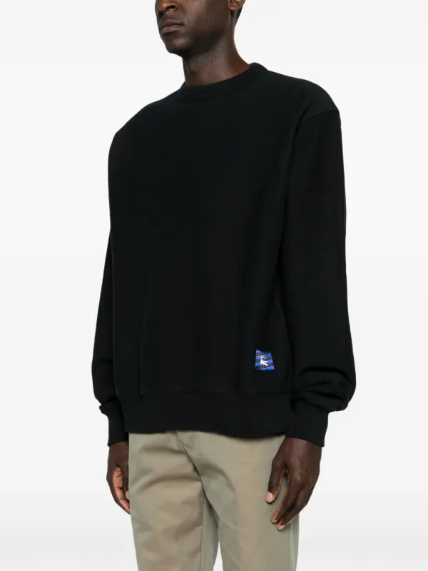 Burberry EKD-patch Cotton Sweatshirt | Black | FARFETCH IN